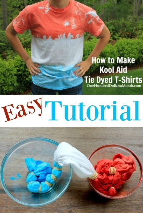 How to Make Kool Aid Tie Dyed T-Shirts, How to Make KoolAid Tie Dyed T-Shirts, Tye Die, Tie Dye, Things for Kid to Do in the Summer Tie Dye For Men, Funky Crafts, Kool Aid Dye, July Activities, Tie Dye Shirts Patterns, Ty Dye, Diy Tie Dye Techniques, Tie Dye Patterns Diy, Diy Tie Dye Shirts