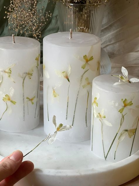 Botanical Candles, Botanical Candle, Candle Altar, Flower Cottage, Artisan Candles, Flowers Candles, Flower Candle, Floral Gifts, Handmade Candles