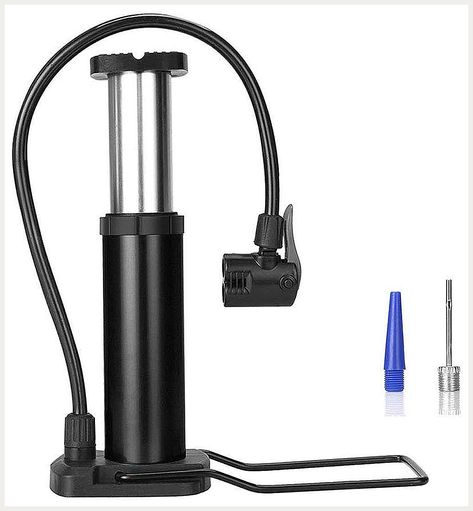 Mini Bike Pump, Portable Foot Activated Bicycle Pump, Universal Presta and Schrader Valve with High Pressure up to 120PSI, Bi Ball Pump, Portable Air Pump, Bicycle Pump, Bike Pump, Swim Ring, Tire Inflator, Designer Pumps, Blue Pumps, Bicycle Tires