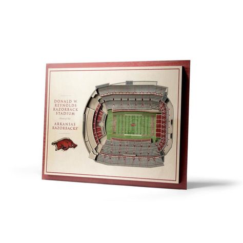 Stadium Art, Arkansas Razorback, Sports Wall Decor, Take Five, 3d Wall Decor, Sports Wall, Arkansas Razorbacks, Landscape Materials, 3d Wall Art