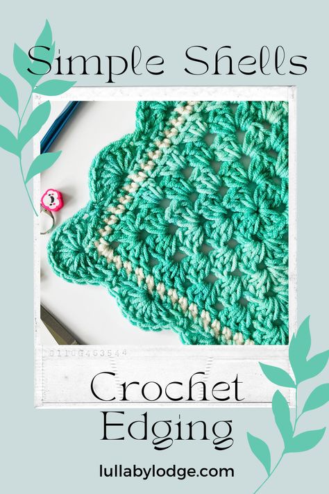 Crochet Shell Borders For Blankets, Shell Crochet Border Pattern, Crochet Shell Border Scalloped Edge, Crocheted Blanket Edging, Crochet Shell Stitch Border, Crochet Scalloped Edge Pattern, Scallop Edge Crochet, Scalloped Crochet Border, Scalloped Edge Crochet