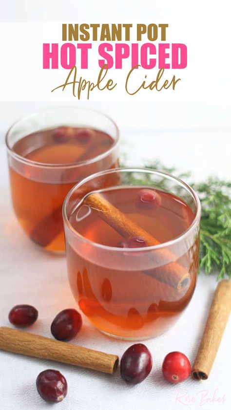 clear mugs filled with apple cider. cinnamon sticks and fresh cranberries are scattered around the mugs. Hot Spiced Apple Cider, Spiced Apple Cider Recipe, Dishes Recipe, Apple Cider Recipe, Lemon Uses, Spiced Apple Cider, Cider Recipe, White Hot Chocolate, Hot Cider