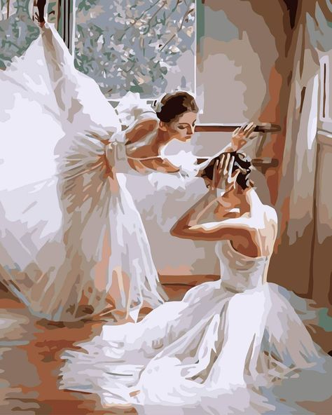 Paint By Numbers, Ballet Dancers, Ballet, Paint, Frame, Canvas, Dresses, White, Art