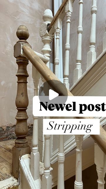 Ella on Instagram: "Are we bored of the stripping videos yet 😅

After I stripped the first newel post I wasn’t sure if I was going to do the rest - fast forward to this one and seeing the paint peel off has spurred me on to keep going. 

It’s definitely worth the extra prep for the better end result 👏🏼
.
.
.
.
#homerenovation #homerestoration#staircasestripping #bannisterstripping #woodenstairs #paintstripping #woodenstaircase #myhomediy #myvictorianhome #victoriandiy #victorianrenovation #klingstrip" Painted Newel Post, Stair Spindles, Fixer Upper Home, Victorian Renovation, Newel Posts, Wooden Staircases, Wooden Stairs, Fast Forward, Reno Ideas