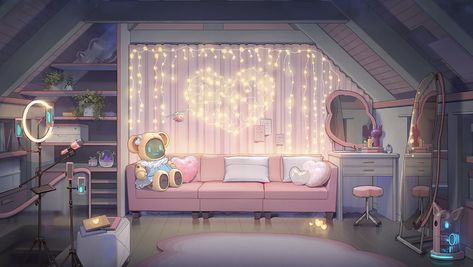 Anime Backgrounds House, Anime Backgrounds Bedroom, Backgrounds Bedroom, Backgrounds Room, Cyberpunk Room, Bedroom Aesthetic Cozy, Anime Places, Bedroom Drawing, Episode Backgrounds