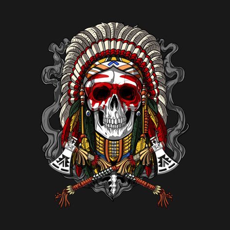 Indian Chief Headdress, Native American Skull, Chief Headdress, Headdress Art, Chiefs Headdress, Skull Reference, Indian Skull, Native American Chief, Indian Headdress