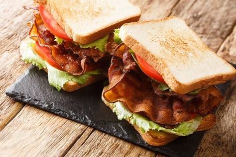 What To Serve With BLT Sandwiches - 14 BEST Side Dishes | EatDelights Blt Sandwich Side Dish Ideas, Side Dish For Blt Sandwich, Blt Side Dish Ideas, Vegan Bacon Recipe, Sandwich Cubano, Blt Sandwiches, Delicious Side Dishes, Sandwich Sides, Sweet Potato Fries Baked