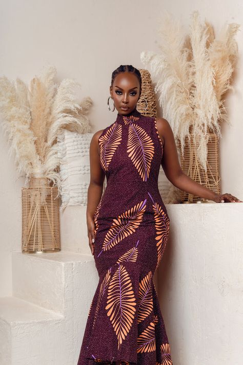 Kitenge Dress, Ankara Maxi Dress, Women Right, Ankara Dress Designs, Nigerian Dress, Peace Corps, African Inspired Clothing, Mock Neck Dress, African Print Dress