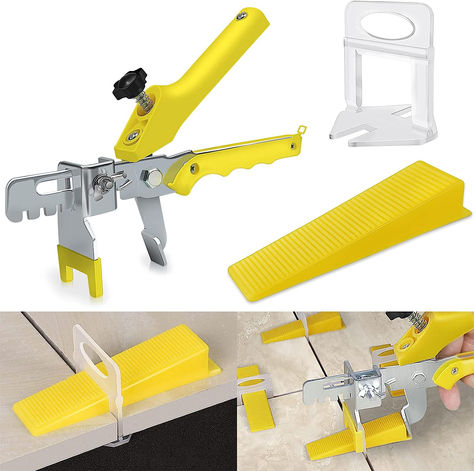 The leveling system carries 300 clips to secure the tile position and prevent movement, use on Tiles 1/8" (3mm)up to 1/2"(12mm) thick, extremely fast & easy to install & remove. 1/8 Inch tile spacers can apply to 1/8 inch (3mm) tile gap and also used for Flooring and Walling. Stone Installation, Tile Leveling System, Tile Spacers, Tile Tools, Tile Installation, Building Materials, Tool Set, Tile Floor, Gap