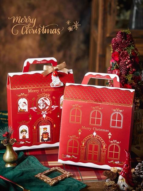 Christmas Hampers Packaging Ideas, Christmas Gift Photography, Holiday Packaging Design, Christmas Packaging Design, Cake Boxes Packaging, Christmas Package, Christmas Gift Hampers, Christmas Gift Packaging, Christmas Hamper