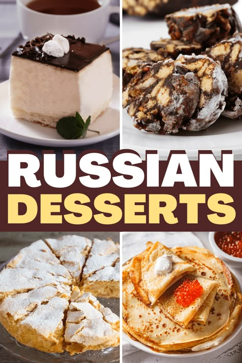 Russian Snacks, Russian Cookies, Traditional Russian Food, Desserts Around The World, Russian Dishes, Russian Desserts, Russian Cakes, Eastern European Recipes, International Desserts