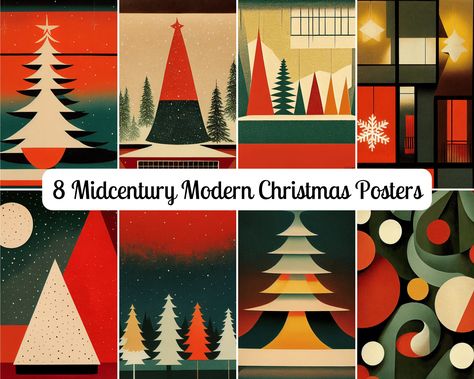 Thanks for the kind words! ★★★★★ "Great mid century holiday art. They are unique and very good." Eric H. https://etsy.me/3hnOJea Digital Christmas Cards Design, Mid Mod Christmas Decor, Modern Christmas Art, Printable Christmas Art, Christmas Art Prints, Modern Christmas Card, Christmas Tree Poster, Christmas Card Printable, Retro Christmas Cards