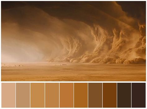 Mad Max Color Palette, Dune Color Palette, Desert Colour Palette, Cinematic Color Palette, Cinematography Reference, Cinema Palettes, Jenny Beavan, Bathroom Upstairs, Movie Color Palette