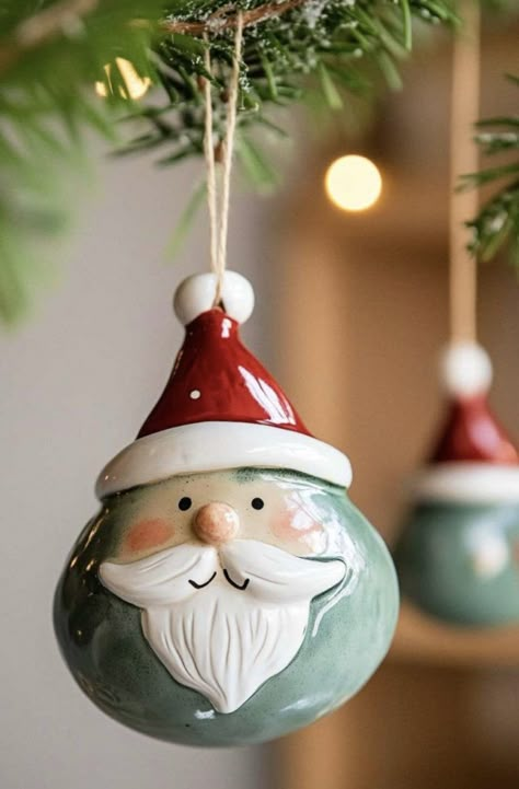 Ceramic Ornaments Pottery, Holiday Pottery, Christmas Pottery, Clay Christmas Decorations, Christmas Ceramics, Pottery Christmas, Ceramic Christmas Decorations, Pottery Ornaments, Merry Christmas Diy