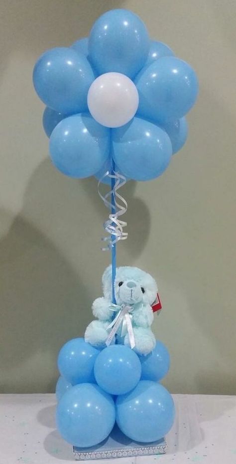 Cute Baby Shower Theme, Diy Baby Shower Ideas, Birthday Decoration Ideas, Baby Shower Ideas For Boys, Boy Baby Shower Centerpieces, Baby Shower Balloon Decorations, Deco Ballon, Idee Babyshower, Baby Shower Deco