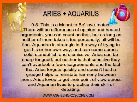 Aries And Aquarius Compatibility, Aquarius Things, Aries Relationship, Aquarius Relationship, Aquarius Compatibility, Aries Compatibility, Teen Dictionary, Aries Aquarius, Aries Zodiac Facts