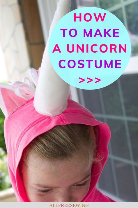 How to Make a Unicorn Costume | Make an easy unicorn costume for girls or boys with this clever DIY! This full tutorial will walk you through the budget-friendly, simple, and magical sewn costume. Unicorn Halloween Costumes For Kids, Unicorn Costume Women's, Funny Kid Halloween Costumes, Easy Homemade Halloween Costumes, Diy Unicorn Costume, Halloween Costumes Kids Homemade, Diy Unicorn Headband, Make A Unicorn, Unicorn Costumes