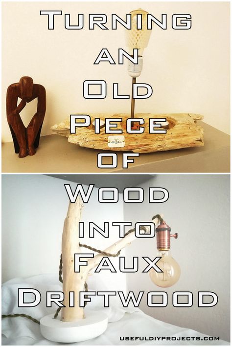 Finding ways to turn your old piece of wood into faux driftwood? Stop now! Because your quest ends now. This is a tutorial on how you can make your own driftwood. A time consuming one, but totally worth it! Faux Driftwood, Wooden Crafts Diy, Craft Recipes, Driftwood Diy, Driftwood Projects, Driftwood Decor, Drift Wood, Diy Tips, Wood Planks