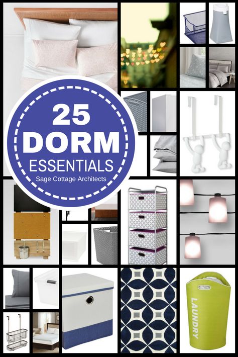 The fall semester is just around the corner. Make your college dorm room organized and stylish with this list of must-haves. Dorm Must Haves, Sage Cottage, Dorm List, College Dorm Room Organization, Girl College Dorms, College Dorm Checklist, Dorm Checklist, University Dorms, College Dorm Room Essentials