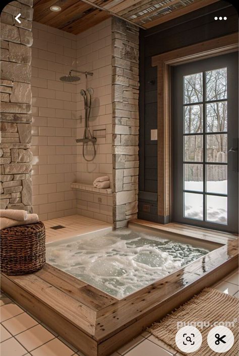 Barn Style House Plans, Rustic Bathroom Designs, Dream Life House, Bathroom Farmhouse Style, Jacuzzi Tub, Rustic Bathrooms, Bathroom Remodel Designs, Barn Style House, Dream Bathrooms