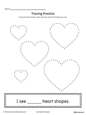 Geometric Shape Counting and Tracing: Heart Worksheet.Practice counting and tracing the geometric shape heart in this printable worksheet. Heart Shape Tracing Worksheet, February Preschool Worksheets, Heart Worksheet, February Preschool, Preschool Shapes, Shape Worksheets For Preschool, Shapes Lessons, Shapes Printable, Shapes Worksheet Kindergarten