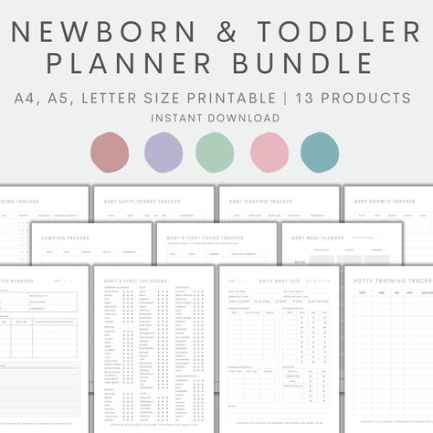 Newborn Planner, Sleeping Tracker, Nanny Log, Training Tracker, Baby Tracker, Baby Planner, First Foods, Baby First Foods, Baby Growth