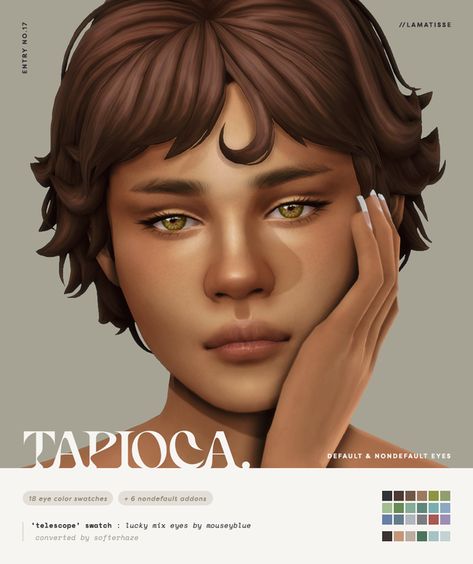 tapioca; default & nondefault eyes | lamatisse on Patreon Sims 4 Eye Recolors, Wcif Sims 4, Sims 4 Overrides, Sims Presets, Cc Eyes, Aesthetic Sims, Sims 4 Cc Eyes, The Sims 4 Skin, Sims Packs