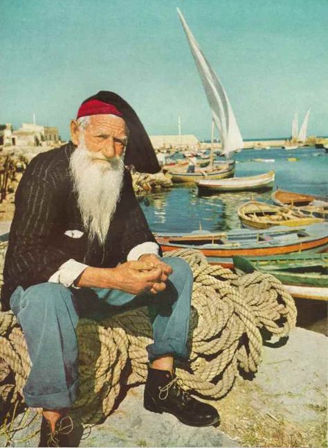 Italian Fisherman - Sicily 1950s Old Fisherman Photography, Vintage Fisherman Aesthetic, Old Fisherman Aesthetic, Fisherman Core, Fisherman Painting, Fisherman Aesthetic, Sailor Art, Italy Sea, Abstract Painting Acrylic Modern