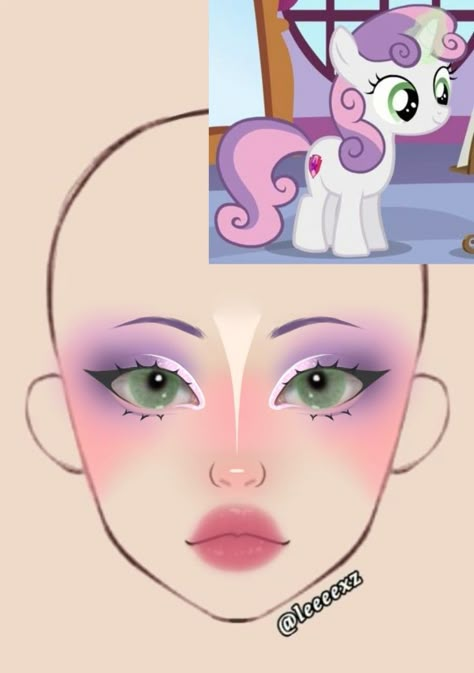 Rarity Makeup, Mlp Makeup, Sweetie Belle Mlp, My Little Pony Makeup, Fun Eyeshadow Looks, Fun Eyeshadow, Pony Makeup, Makeup Themes, Anime Eye Makeup