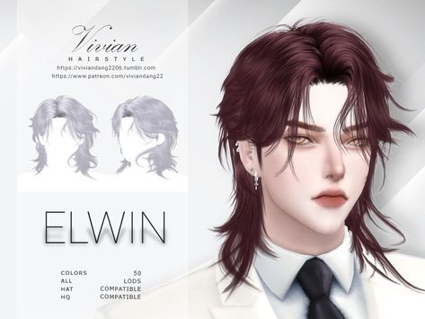 The Sims Resource - Elwin - Hairstyle Sims 4 Cc Masc Hair, Sims 4 Villain Cc, Alpha Hair Cc Sims 4 Male, Sims 4 Alpha Hair Cc Male, Sims 4 Male Hair Cc Alpha, Sims Male Hair, Bijoux Piercing Septum, Goth Male, Ts4 Hair