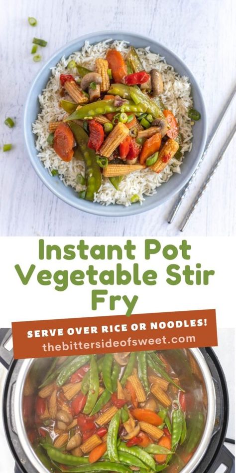 Easy Instant Pot Vegetable Stir Fry filled with hearty vegetables, covered in a sweet and savory sauce. Serve this over rice or noodles! | The Bitter Side of Sweet Chicken Carnitas, Easy Stir Fry Recipes, Stir Fry Ingredients, Pulled Pork Tacos, Pork Stir Fry, Meat Lover, Easy Stir Fry, Instant Pot Slow Cooker, Pork Tacos