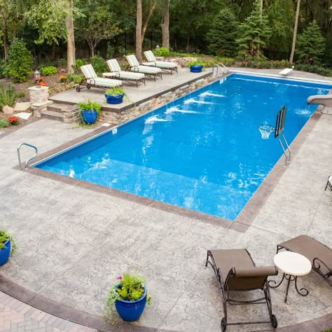 What feature would you love to add to your outdoor space? Plants Around Pool, Underground Pool, Rectangle Pool, Dream Backyard Pool, Pools Backyard Inground, Luxury Swimming Pools, Custom Swimming Pool, Pool Life, Small Swimming Pools