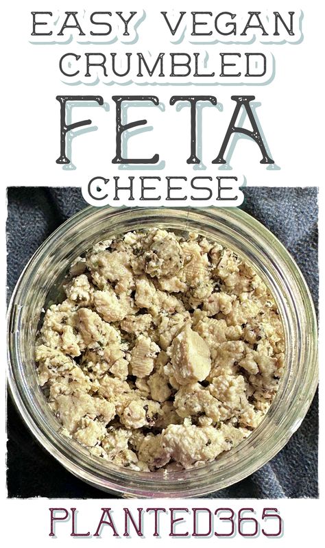 Looking for a delicious and easy-to-make vegan cheese alternative? Try this crumbled feta recipe made with tofu, Italian spices, and nutritional yeast for a cheesy flavor. Perfect for adding to salads and pasta dishes, it's a must-try for any plant-based food lover! Crumbled Tofu Recipes, Tofu Cheese Recipe, Vegan Feta Cheese Recipe, Vegan Crumble, Tofu Feta, Feta Recipe, Vegan Feta, Feta Cheese Recipes, Cheese Alternative