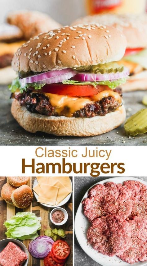 Juicy Hamburger Recipe, Bbq Burger Recipes, Homemade Burger Patties, Best Hamburger Recipes, Burger Patty Recipe, Grilled Burger Recipes, Hamburger Recipes Patty, Hamburger Seasoning, Hamburger Recipe