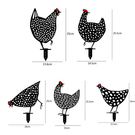 Rooster Silhouette, Easter Chicken, Outdoor Garden Statues, Backyard Lawn, Metal Chicken, Chicken Garden, Chicken Decor, Acrylic Set, Cute Chickens