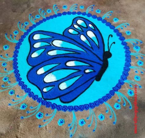 Butterfly Rangoli Designs Latest, Cartoon Rangoli Designs Diwali, 3d Rangoli Designs Creativity, Cartoon Rangoli Designs, Cartoon Rangoli, Butterfly Rangoli, Bird Rangoli, Cartoons Rangoli Design, Rangoli Drawing