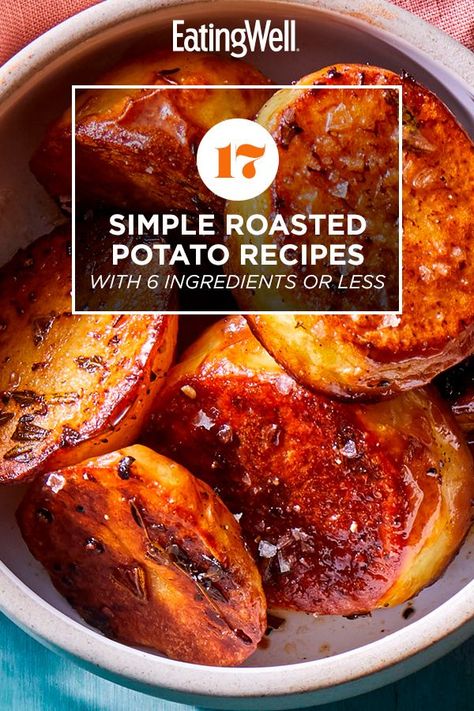 These roasted potato recipes are the perfect side dish for tonight’s dinner. Not only are they delicious, but potatoes have a slew of health benefits. They’re full of fiber, potassium and vitamins including vitamin B6 and vitamin C, which help you stay energized and healthy. And if that wasn’t enough, these recipes require just six ingredients. #vegetables #vegetablerecipes #vegetabledishes #healthyrecipes Healthy Roasted Red Potatoes, Roasted Small Potatoes Easy Recipes, Easy Roasted Red Potatoes, Healthy Roasted Potatoes, Garlic Rosemary Roasted Potatoes, Rosemary Red Potatoes Roasted, Melting Potatoes Recipe, Easy Roasted Potatoes, Rosemary Roasted Potatoes