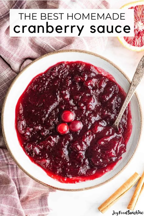 Best Homemade Cranberry Sauce, Cranberry Kitchen, Cranberry Sauce With Orange Juice, Cranberry Sauce With Orange, Homemade Cranberry Sauce Recipe, Cranberry Sauce Thanksgiving, Orange Juice Recipes, Fresh Cranberry Sauce, Best Cranberry Sauce