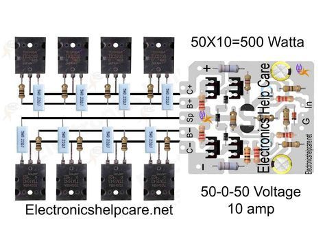 Power Amplifier Circuit Diagram, Amplifier Circuit Diagram, Power Amplifier Audio, Diy Amplifier, Electronic Circuit Design, Speaker Box Design, Electronic Circuit Projects, Electronic Circuit, Speaker Box