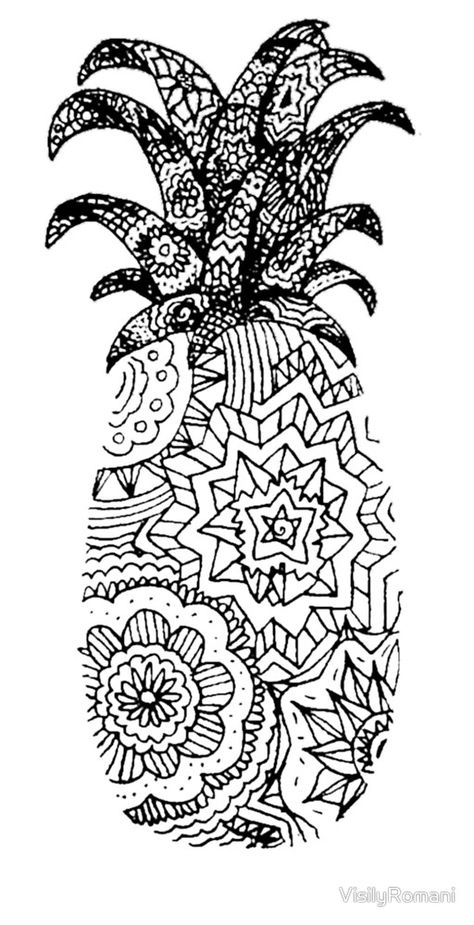 Pineapple Gif, Pineapple Mandala, Pineapples Art, Pineapple Pictures, Mandalas Drawing, Tropical Floral, Henna, Pineapple, Color Design