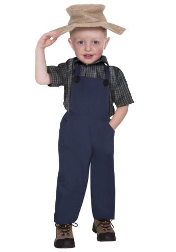 Toddler Farmer Costume Farmers Halloween Costume, Halloween Farmer Costume, Farmer Diy Costume, Farmer Toddler Costume, Farmer Girl Costume, Farmer And Animals Family Costume, Funny Kids Costumes, Mommy Baby Halloween Costumes, Hilarious Costumes