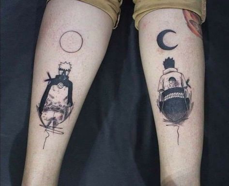 Matching Anime Tattoos, Naruto Tattoo Ideas, Bro Tattoos, Matching Tattoos For Siblings, Partner Tattoos, Maching Tattoos, Brother Tattoos, Small Ideas, Omerta Tattoo