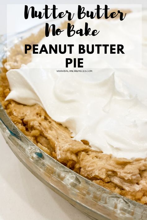 No Bake Peanut Butter Pie, Peanut Pie, Peanut Butter Sandwich Cookies, No Bake Peanut Butter, Nutter Butter Cookies, Peanut Butter Sandwich, Nutter Butter, Peanut Butter Desserts, Peanut Butter Pie