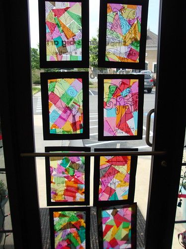 Stained Glass Collage | www.smallhandsbigart.com | Flickr Drawing Ideas Easy For Kids, Classe D'art, Stained Glass Cookies, Tissue Paper Art, Drawing Ideas Easy, Contact Paper, Window Art, Art Kids, Preschool Art