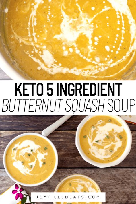 Keto Butternut Squash Soup, Keto Butternut Squash, Frozen Butternut Squash, Keto Soups, Wellness Board, Butternut Soup, Easy Keto Meal Plan, Butternut Squash Recipes Soup, Squash Soup Recipe