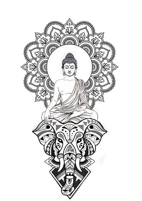 Best Buddha Tattoo Design, Big Mandala Art, Buddha Tatoo, Sikh Tattoo, Cute Halloween Tattoos, Celtic Knot Tattoo, Buddha Tattoo Design, Forearm Band Tattoos, Buddha Tattoos