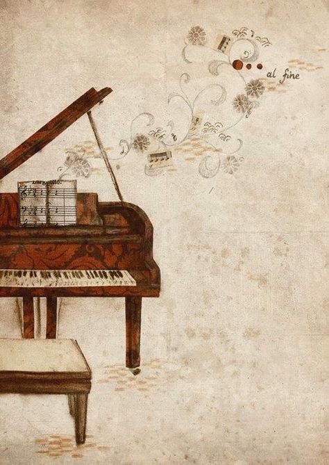 Piano Watercolor, Piano Pictures, Piano Recital, Piano Art, Sheet Music Art, Paper Background Design, Music Illustration, Notes Art, Personal Narrative