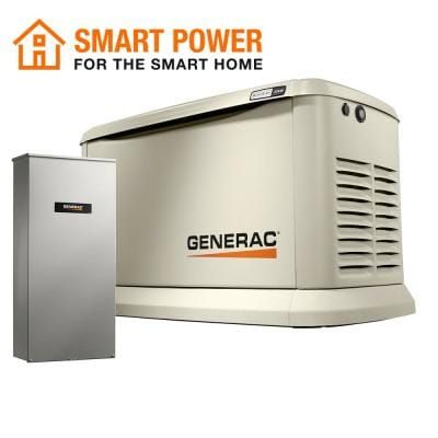 22000-Watt (LP)/19500-Watt (NG) Air-Cooled Standby Generator with Wi-Fi and Whole House 200 Amp NEMA3 Transfer Switch Whole House Generators, Backup Generator, Outdoor Cat House, Inflatable Hot Tubs, Transfer Switch, Generator House, Portable Generator, Outdoor Tv, Noble House