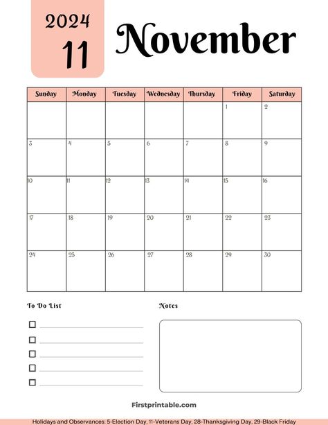 Monthly Planner November 2024, November 2025 Calendar, November 2024 Calendar Printable, 2024 Calendar Design, November 2024 Calendar, November Calendar 2024, Holidays Aesthetic, Free Weekly Planner Templates, Printable Calendar Design