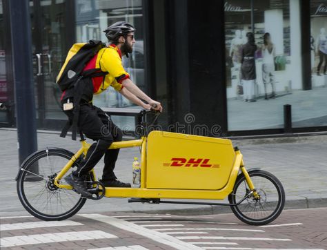 DHL delivery bike. DHL bicycle delivery vechicle moves through the streets of Ro , #ad, #bike, #bicycle, #DHL, #delivery, #vechicle #ad Delivery Bicycle, Bicycle Delivery, Bike Delivery, Delivery Bike, Bike Posters, Coffee Project, Bike Cart, Cute Designs To Draw, Rotterdam Netherlands